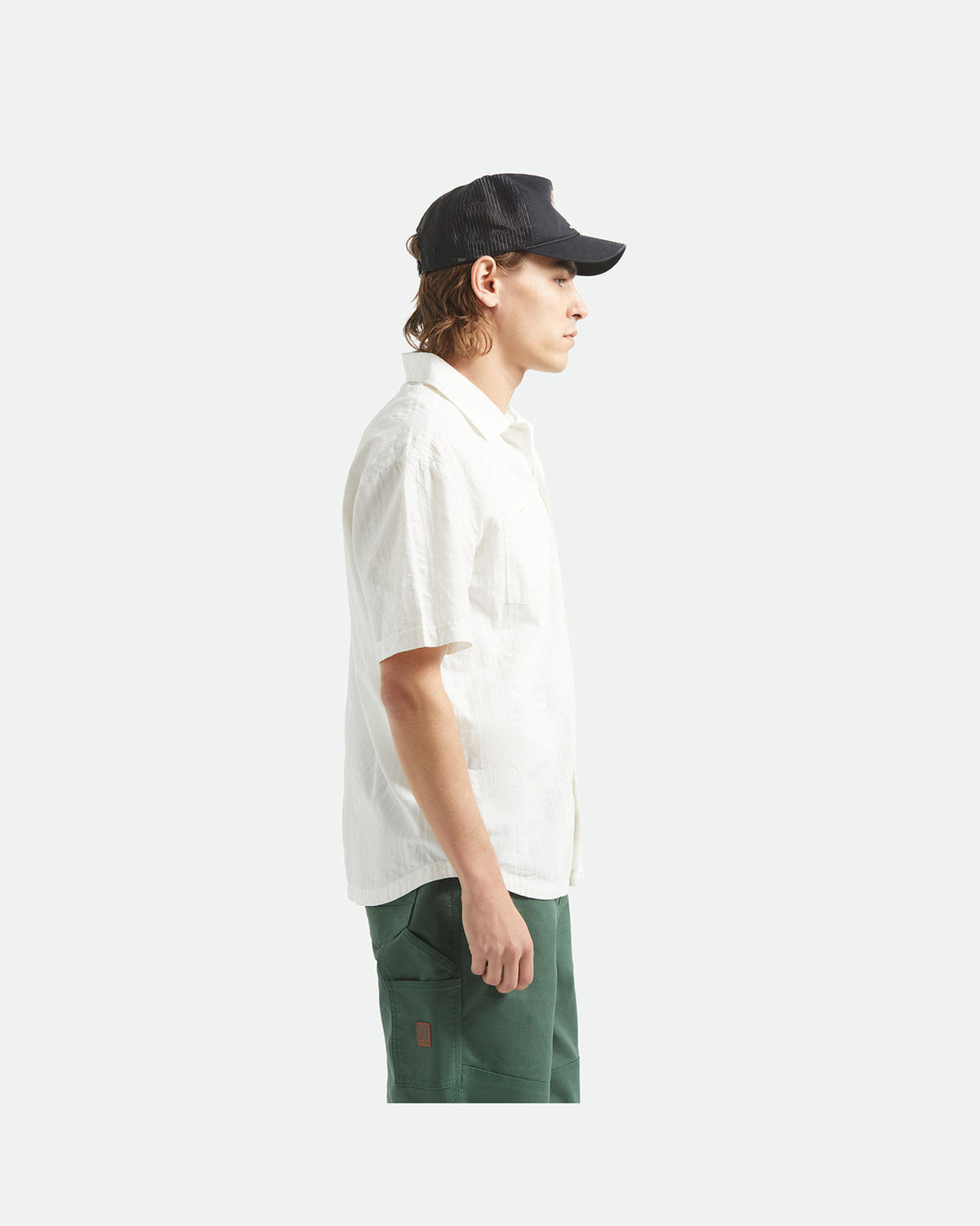 THE VINTAGE S/S WVN - OFF WHITE JACQUARD STRIPE