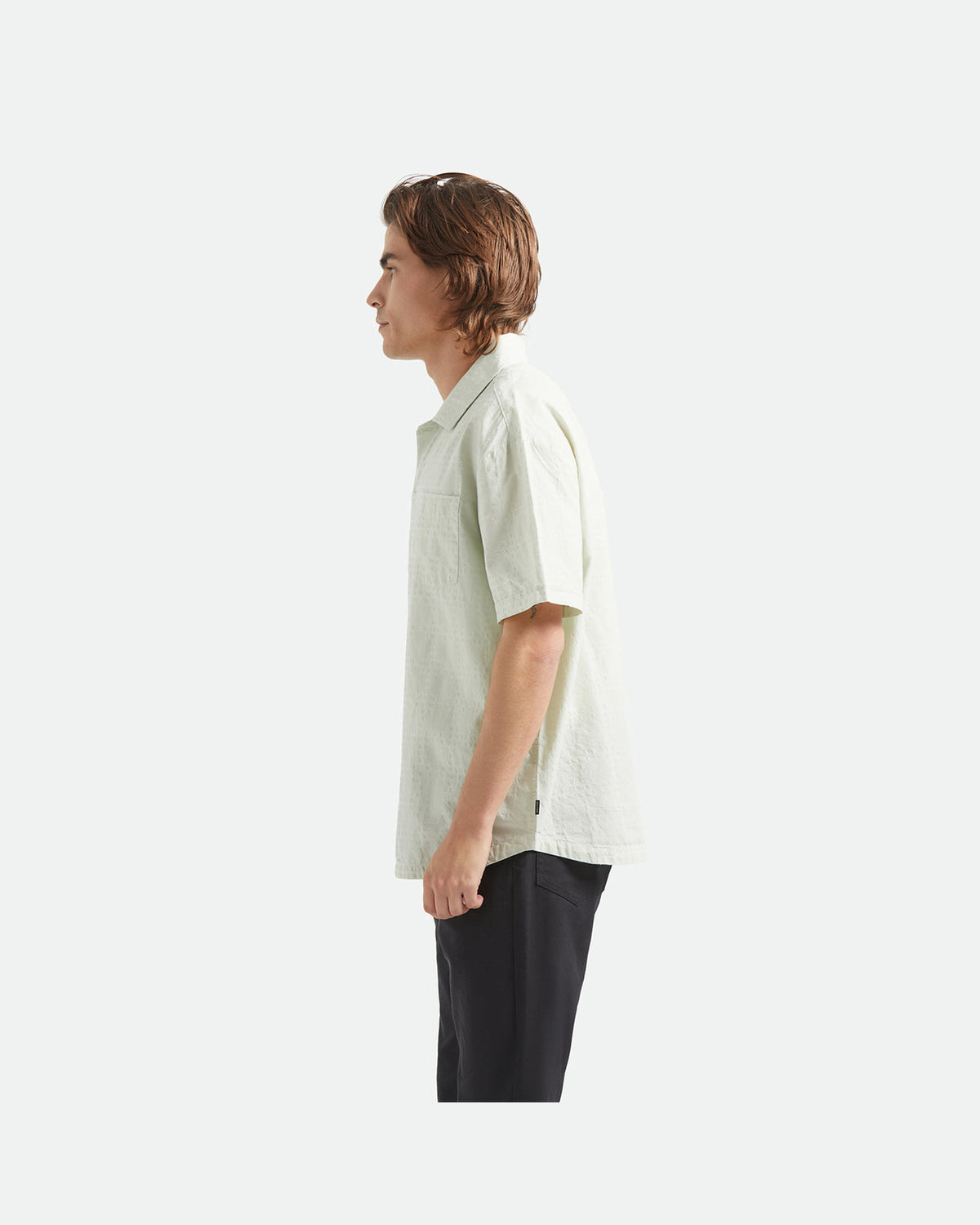 THE VINTAGE S/S WVN - SEA FOAM JACQUARD CHECK