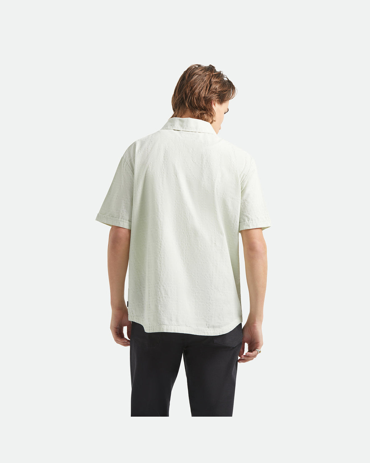 THE VINTAGE S/S WVN - SEA FOAM JACQUARD CHECK