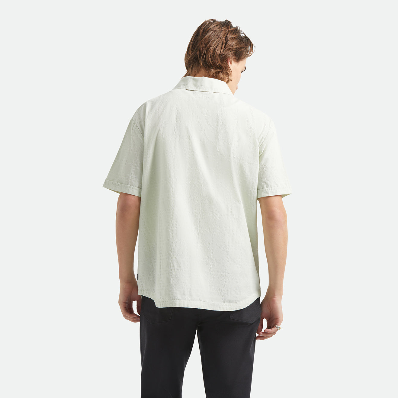 THE VINTAGE S/S WVN - SEA FOAM JACQUARD CHECK