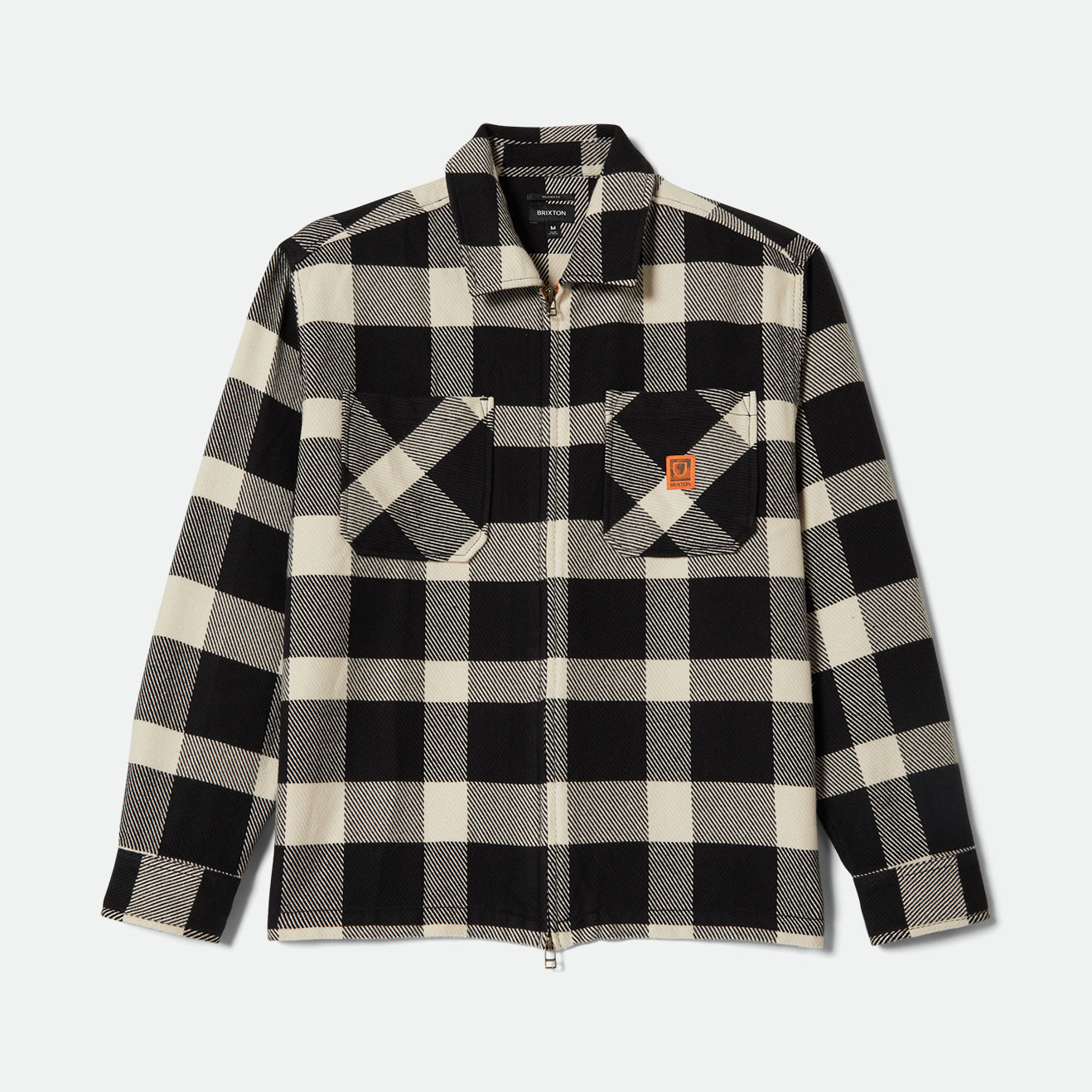 UNION ZIP FLANNEL - OFF WHITE/BLACK
