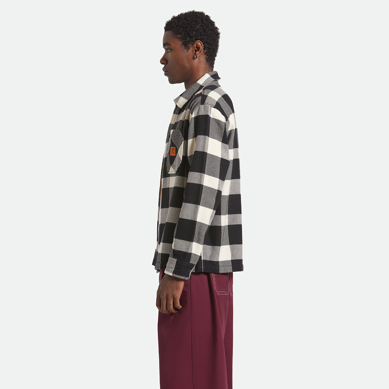 UNION ZIP FLANNEL - OFF WHITE/BLACK
