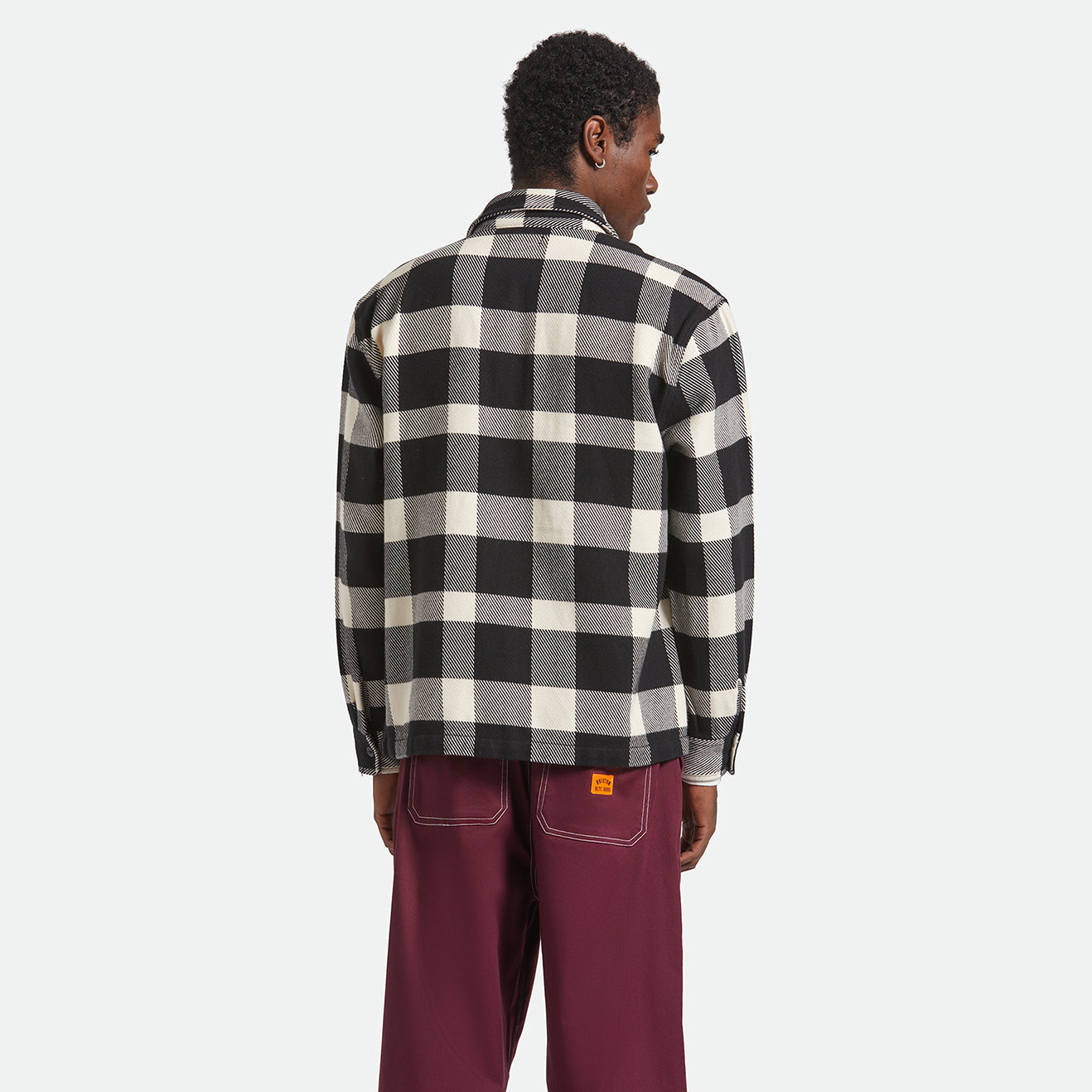 UNION ZIP FLANNEL - OFF WHITE/BLACK