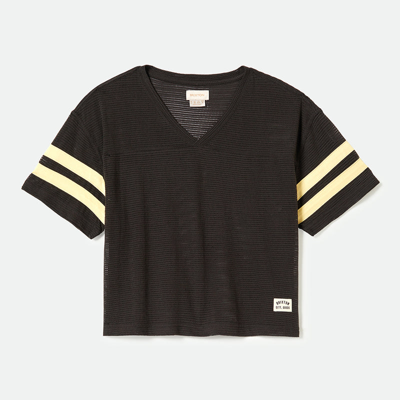 VARSITY FOOTBALL MESH TEE - WASHED BLACK