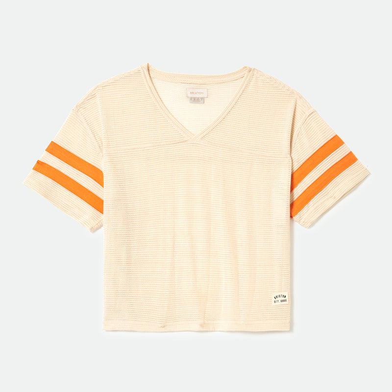 VARSITY FOOTBALL MESH TEE - WHITECAP