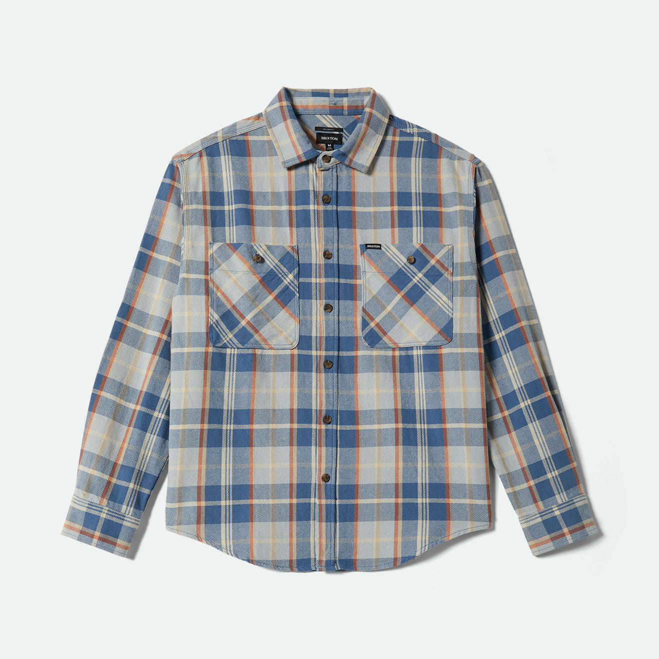 VINTAGE WASH FLANNEL - BLUE/SOFT BLUE/ORANGE