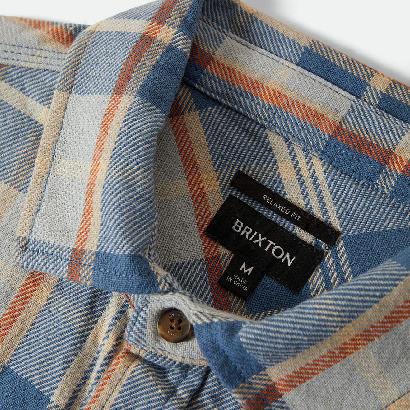 VINTAGE WASH FLANNEL - BLUE/SOFT BLUE/ORANGE