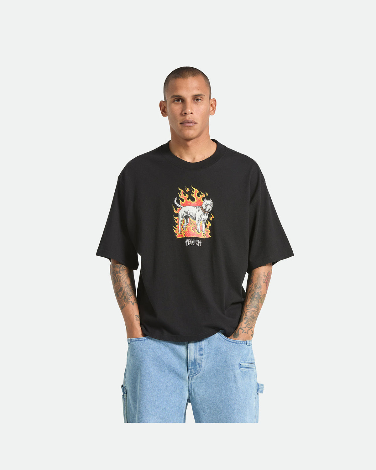 WILSHRE S/S BOXED CROP - BLACK