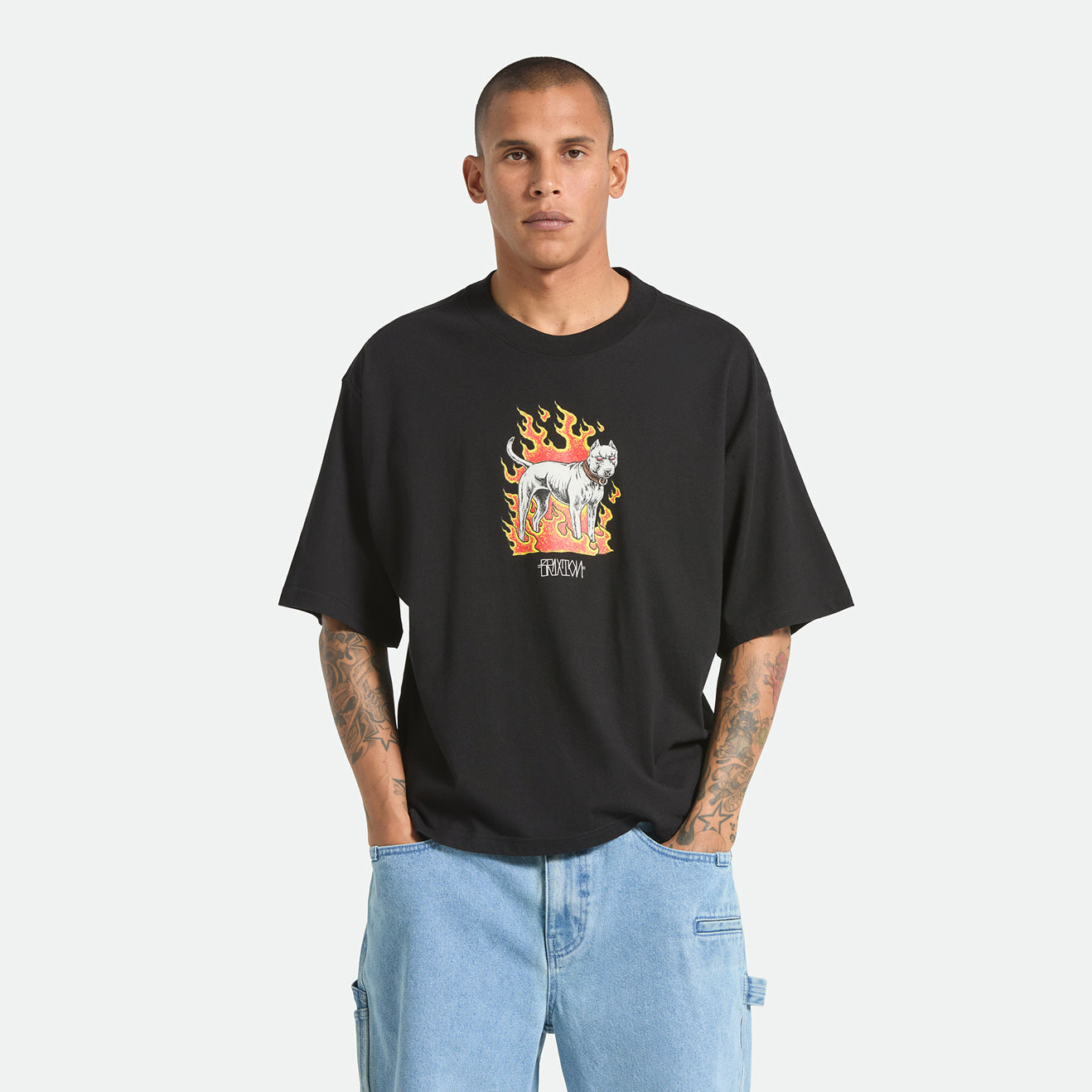 WILSHRE S/S BOXED CROP - BLACK