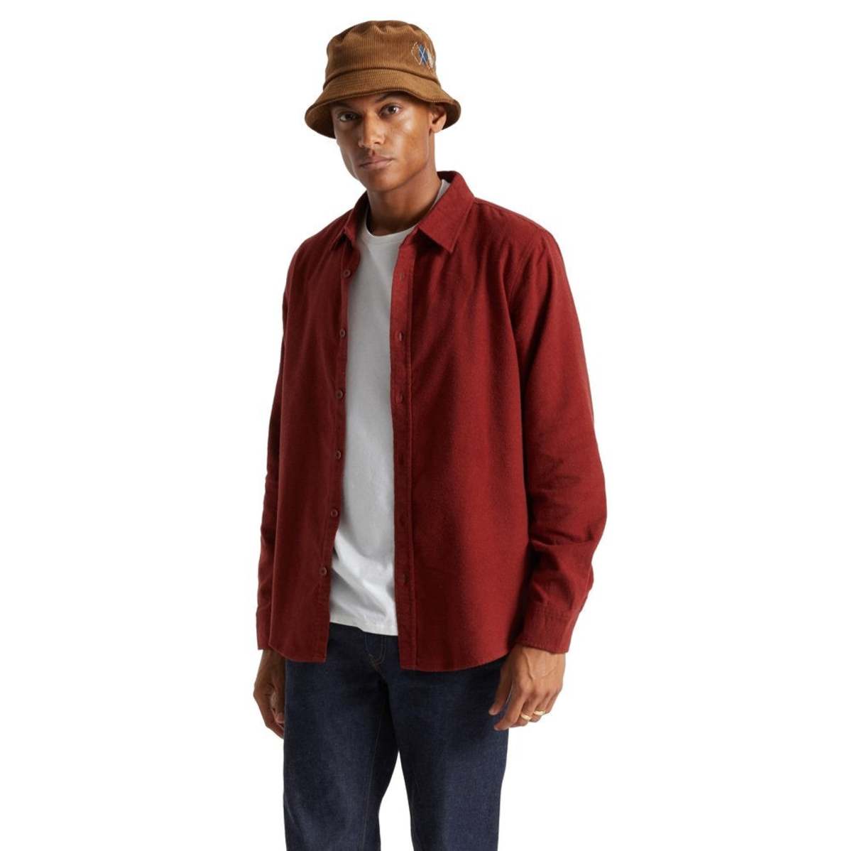 BOWERY SW NP L/S FLANNEL - DARK BRICK