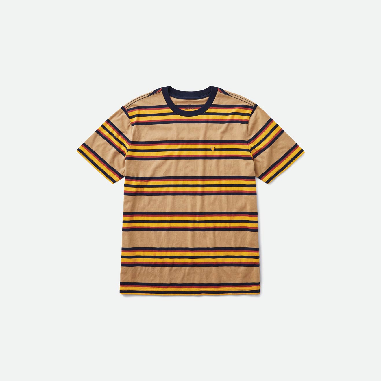 HILT SHIELD S/S KNIT-TAN/GOLDEN GLOW/NAVY